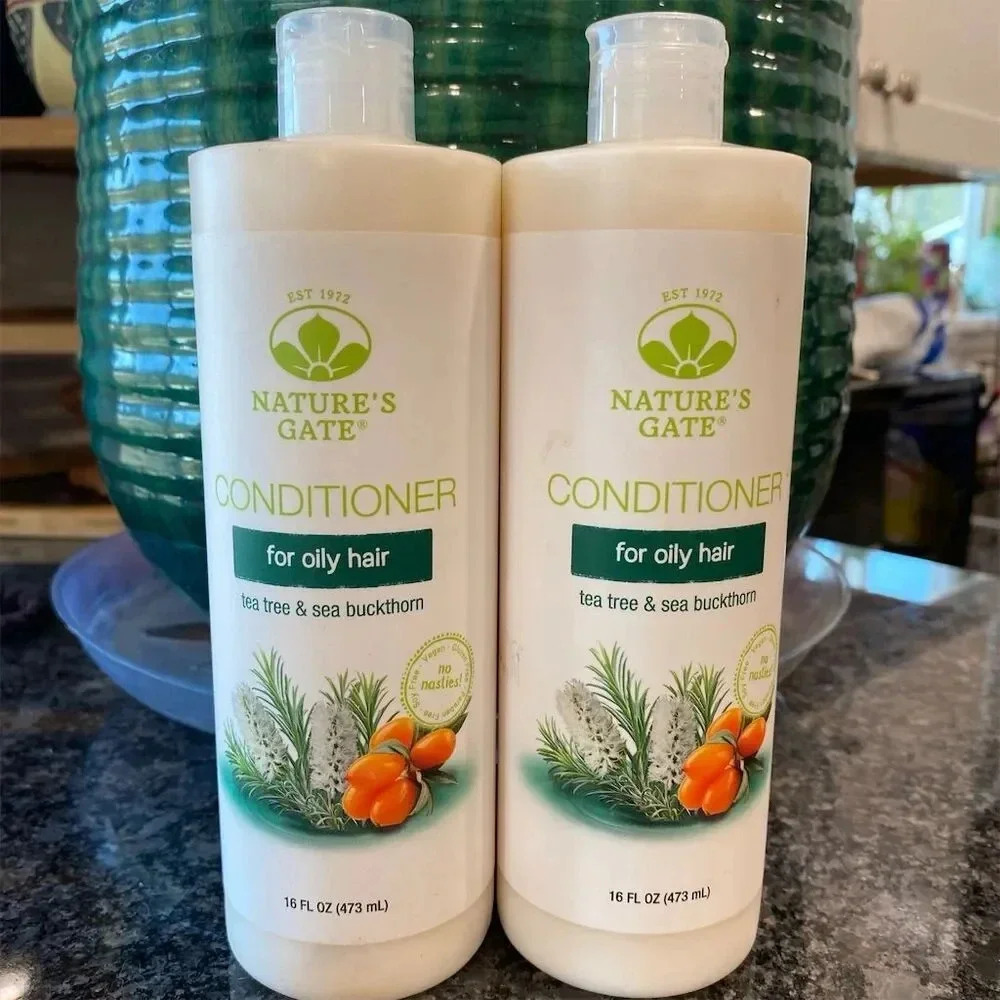 Nature's Gate Tea Tree & Sea Buckthorn Conditioner 16oz 2 Pack Oily Hair NOS